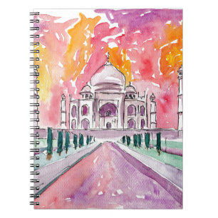 Taj Mahal Indien Anteckningsbok Med Spiral