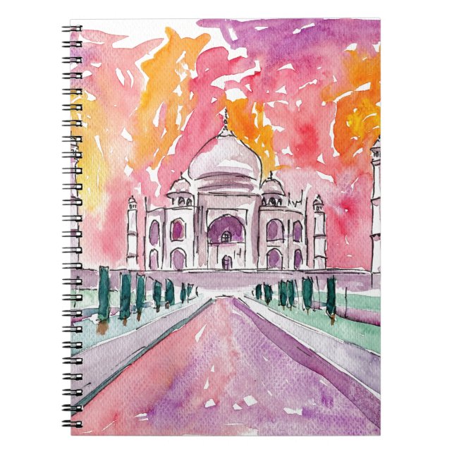 Taj Mahal Indien Anteckningsbok Med Spiral (Framsidan)