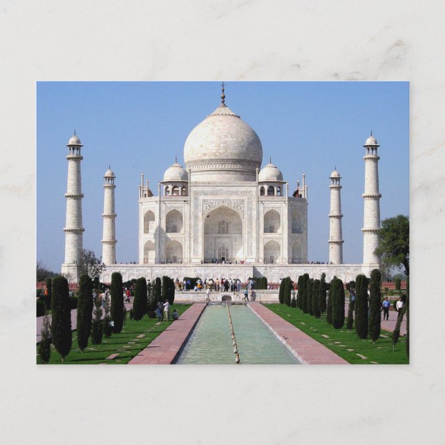 Taj Mahal, Indien "Krona i palatset" Vykort (Framsida)