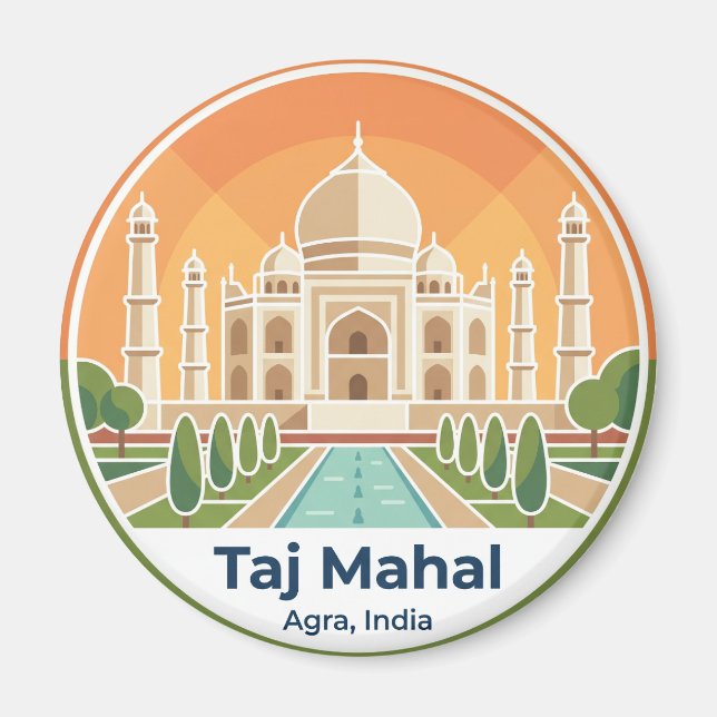 Taj Mahal Indien Magnet (Framsidan)