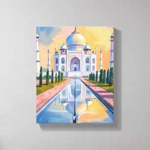 Taj Mahal Indien Resa Målning Canvastryck
