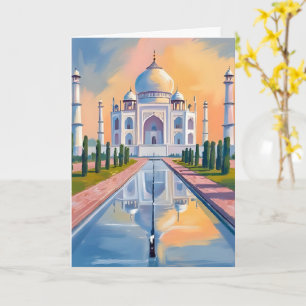 Taj Mahal Indien Resa Målning Kort