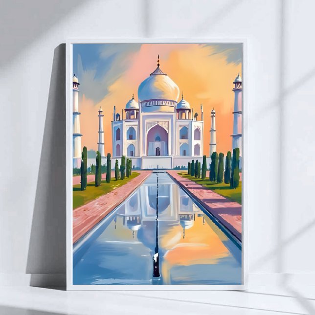 Taj Mahal Indien Resa Målning Poster (Skapare uppladdad)