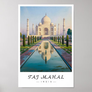 Taj Mahal Indien Väggkonst, Agra Landmärke Poster