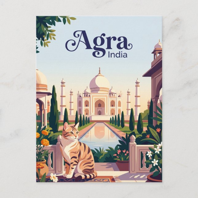 Taj Mahal Indien Vykort (Framsida)
