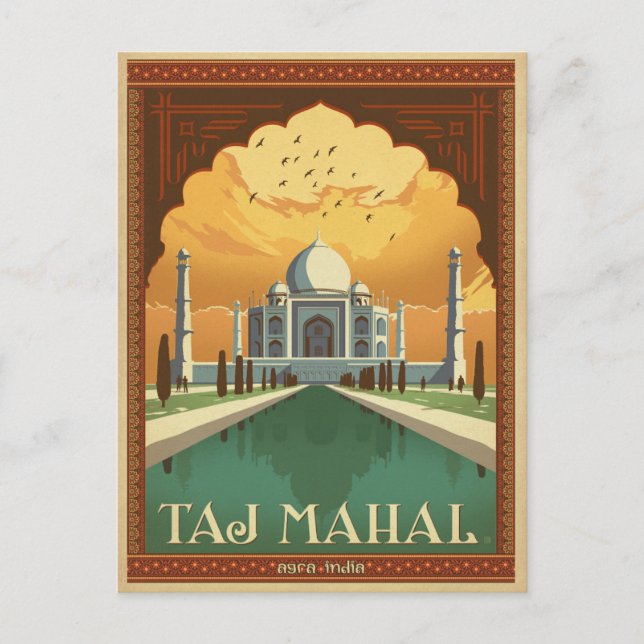 Taj Mahal, Indien Vykort (Framsida)