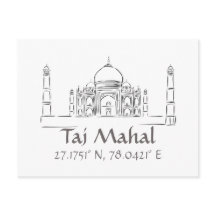 Taj Mahal Latitude Longitud vykort