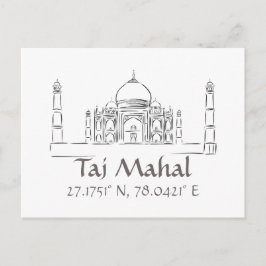 Taj Mahal Latitude Longitud vykort