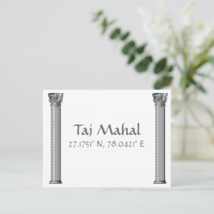 Taj Mahal Latitude Longitud vykort