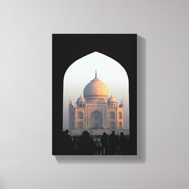 Taj Mahal Light of Dawn India Architecture Photo Canvastryck (Framsida)