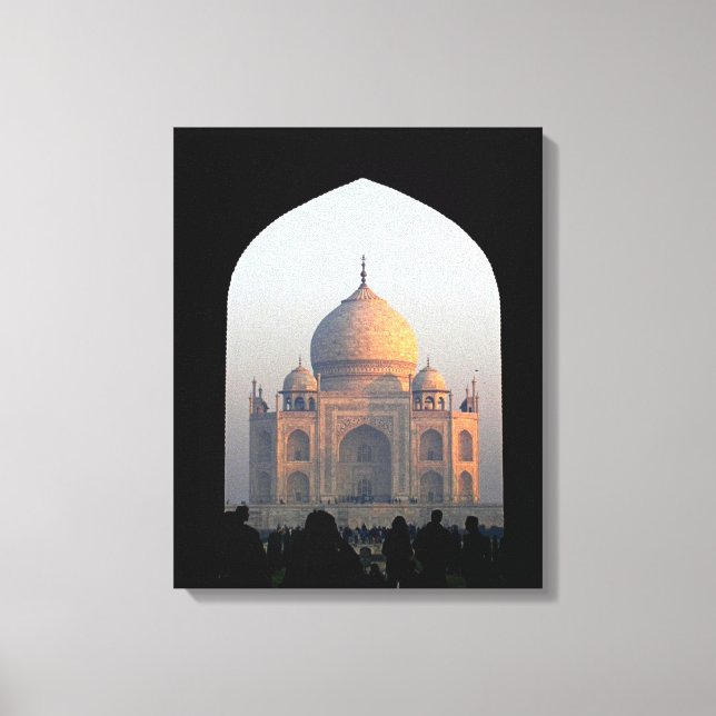 Taj Mahal Light of Dawn India Architecture Photo Canvastryck (Framsida)