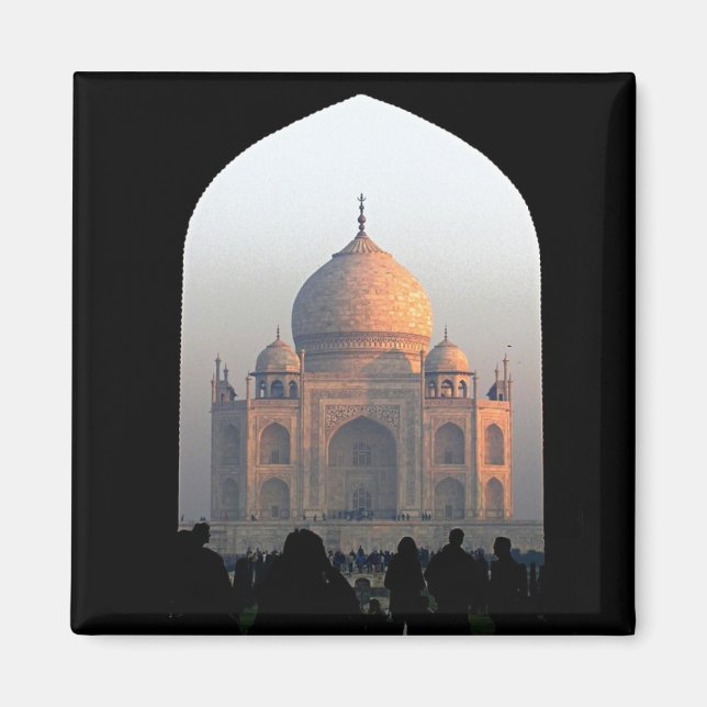 Taj Mahal Light of Dawn India Architecture Photo Magnet (Framsidan)