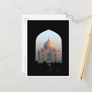 Taj Mahal Ljus vid gryning Indien Arkitektur Foto Vykort
