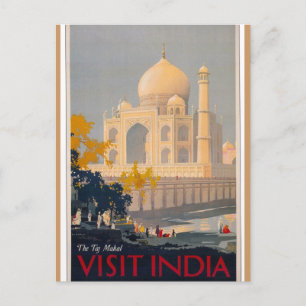 Taj Mahal Lodrät Postcard Vykort