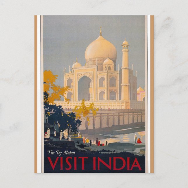 Taj Mahal Lodrät Postcard Vykort (Framsida)