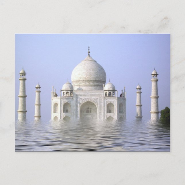 Taj-Mahal med vatten vykort (Framsida)