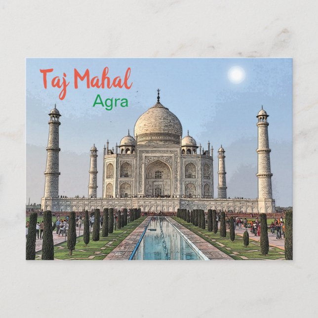 Taj Mahal of India Postcard Vykort (Framsida)