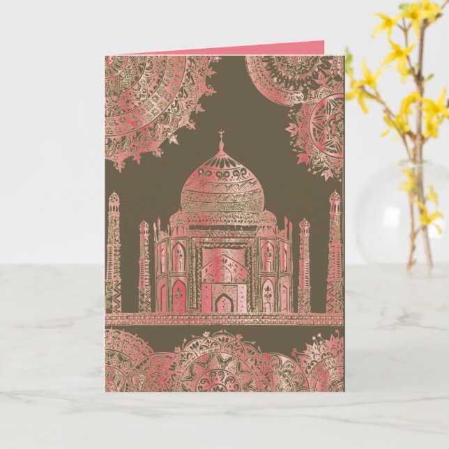 Taj Mahal - Oriental Bohemian Stil Kort (Gul blomma)