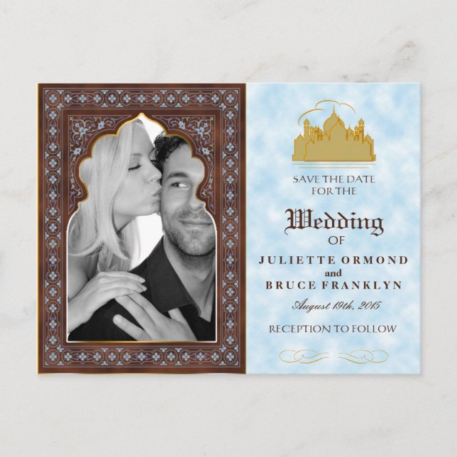 Taj Mahal - Oriental Bohemian Stil Meddelande Vykort (Framsida)