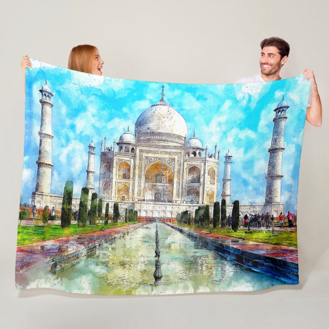 TAJ MAHAL PAINTING FLEECEFILT (På plats)