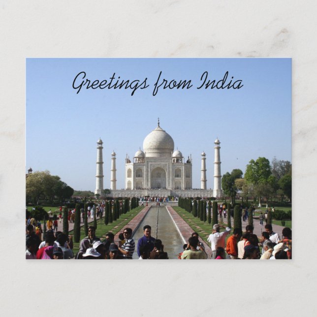 taj mahal people hälsning vykort (Framsida)