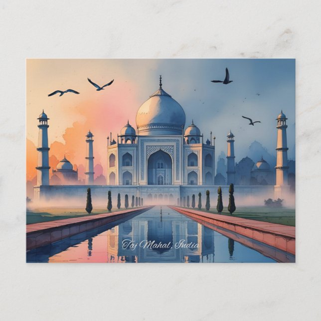 Taj Mahal Postcard Helg Vykort (Framsida)