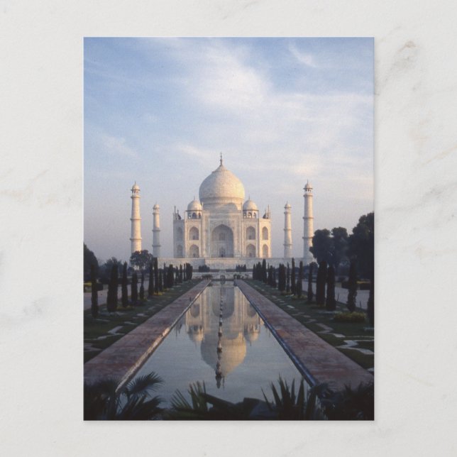 Taj Mahal Reflection in Agra, Uttar Pradesh, Indie Vykort (Framsida)