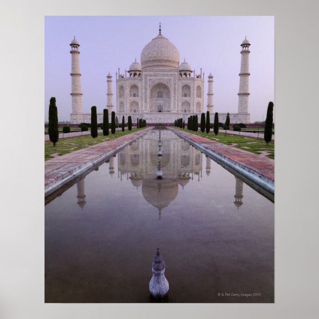 Taj Mahal reflekterade perfekt i bassäng i Poster (Framsidan)