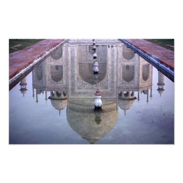 Taj Mahal-reflektion, Agra, Uttar Pradesh, Fototryck (Framsidan)