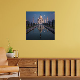 Taj Mahal Reflektion Presentpapper – Lugn Månbelys Poster
