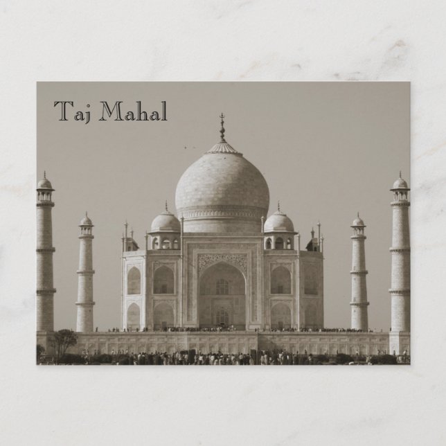 taj mahal sepia india vykort (Framsida)