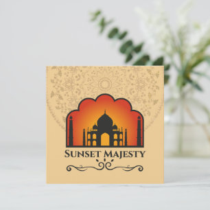 Taj Mahal Siluett vid Solnedgång