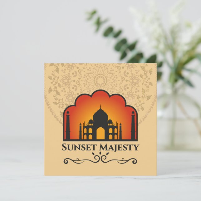 Taj Mahal Siluett vid Solnedgång (Stående Fram)