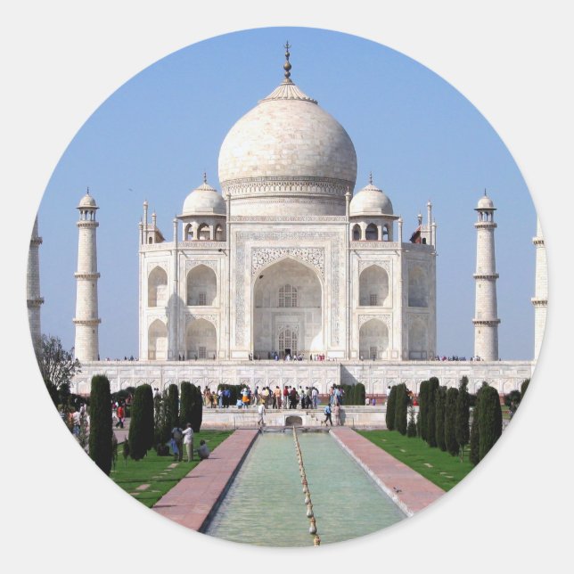 Taj Mahal Stickers Runt Klistermärke (Framsida)