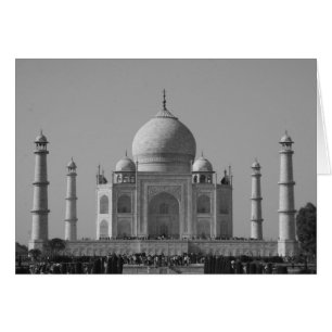 taj mahal svart-vit hälsningskort