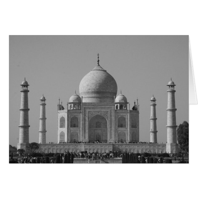 taj mahal svart-vit hälsningskort (Framsidan Horizontal)