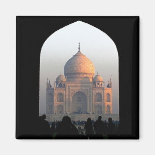 Taj Mahal tänder av fotoet för gryningIndien Magnet
