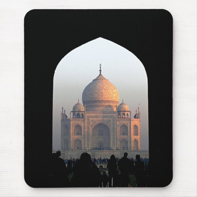 Taj Mahal tänder av fotoet för gryningIndien Musmatta (Framsidan)