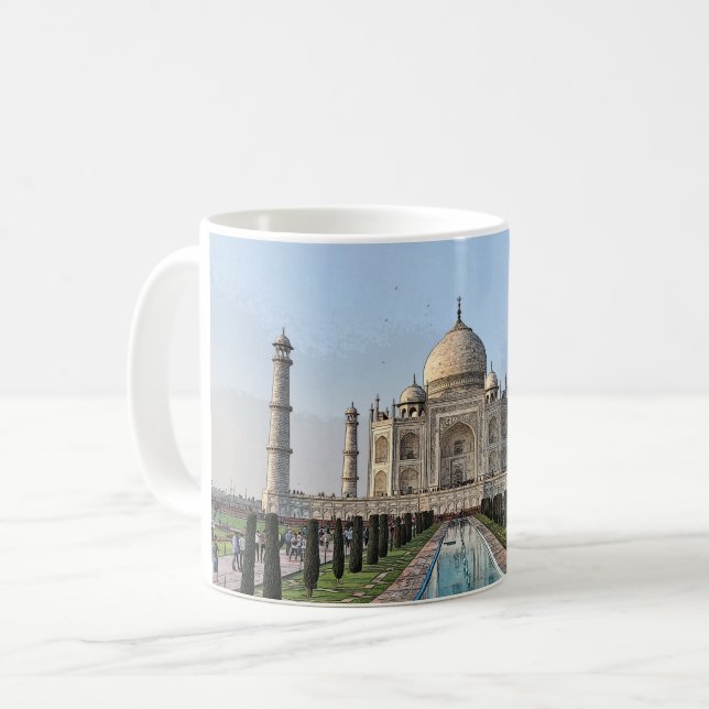 Taj Mahal Tecknad Oil Mugg (Framsida vänster)