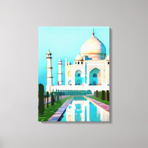 Taj Mahal under gryningen Himlar Canvastryck