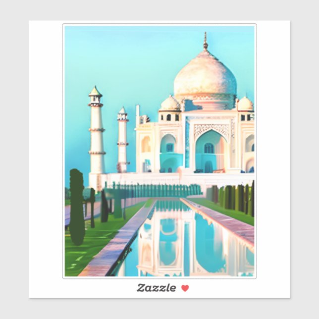 Taj Mahal under gryningen Himlar Klistermärken (Ark)
