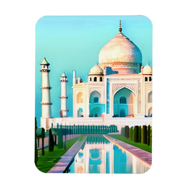 Taj Mahal under gryningen Himlar Magnet (Vertikal)