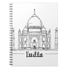 Taj Mahal Vacation Teckning Vacation Art Traveling Anteckningsbok