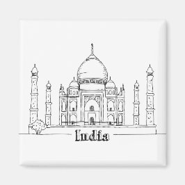 Taj Mahal Vacation Teckning Vacation Art Traveling Magnet