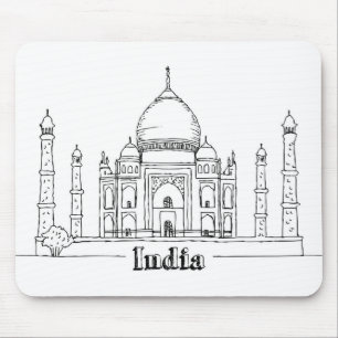 Taj Mahal Vacation Teckning Vacation Art Traveling Musmatta