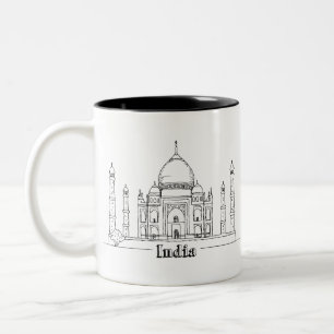 Taj Mahal Vacation Teckning Vacation Art Traveling Två-Tonad Mugg
