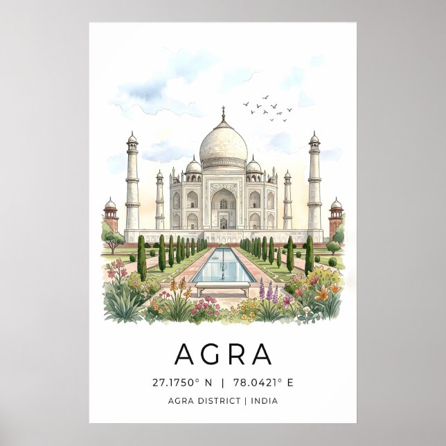 Taj Mahal Väggkonst Elegant Elfenbensdesign - Symm (Framsidan)