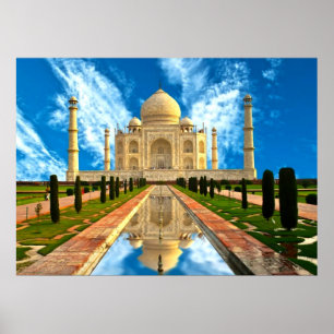 Taj Mahal, världens vackraste hus Poster