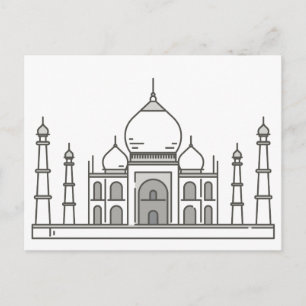 Taj Mahal Världslandmärken Vykort