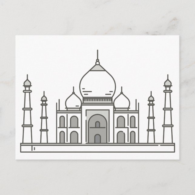 Taj Mahal Världslandmärken Vykort (Framsida)